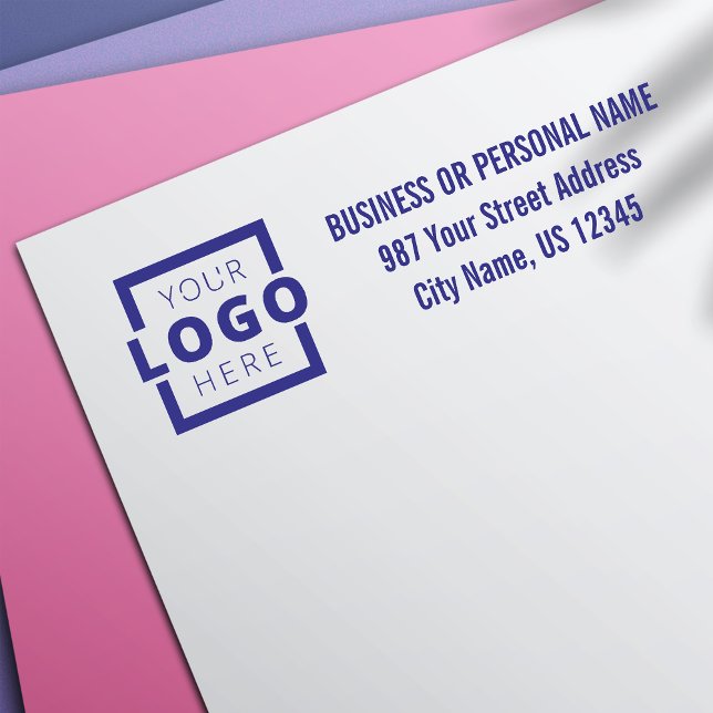 Tampon Auto-encreur Adresse du logo de l'entreprise personnalisée (Créateur téléchargé)