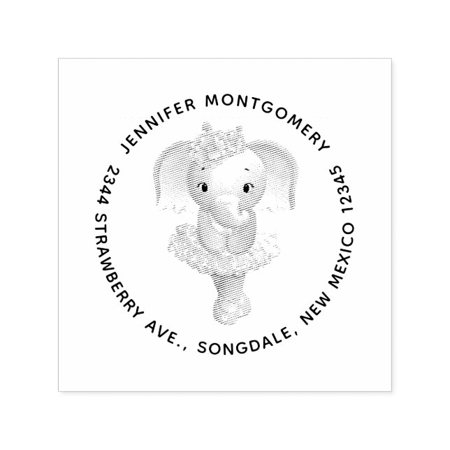 Tampon Auto-encreur Adresse Eléphant Ballerina (Design)