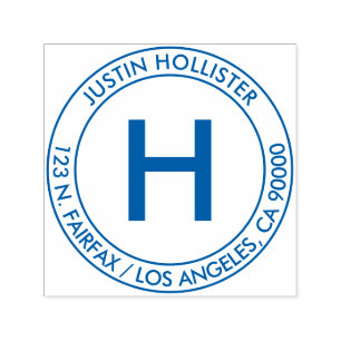 Tampon Auto-encreur Adresse simple et monogramme initial