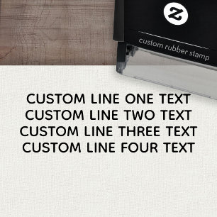 Tampon Auto-encreur Ajouter votre texte favori - Quatre lignes Toutes