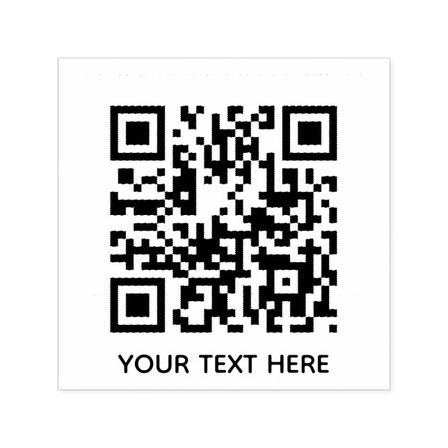 Tampon Auto-encreur Ajoutez votre propre code QR texte Scan Minimal Si (Design)