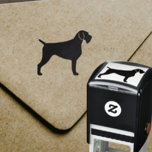 Tampon Auto-encreur Allemand À poils durs Pointer race Chien Silhouett