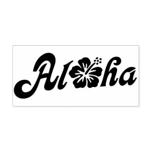 Tampon Auto-encreur Aloha Hibiscus - solide design Hawaii + vos idées