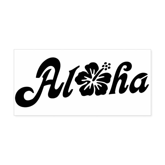 Tampon Auto-encreur Aloha Hibiscus - solide design Hawaii + vos idées (Design)