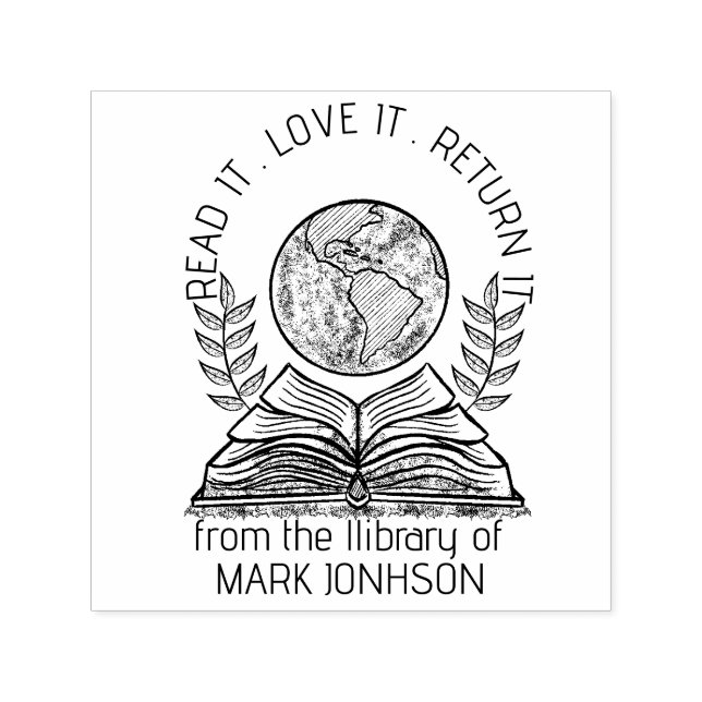 Tampon Auto-encreur Amateurs de livres personnalisés MODIFIER Bois EMB (Design)