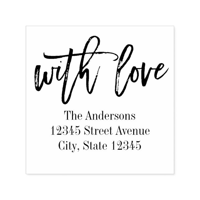 Tampon Auto-encreur Amour brossé Timbre en caoutchouc personnalisé (Design)