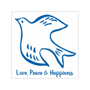 Tampon Auto-encreur Amour Paix & Bonheur Christmas Dove