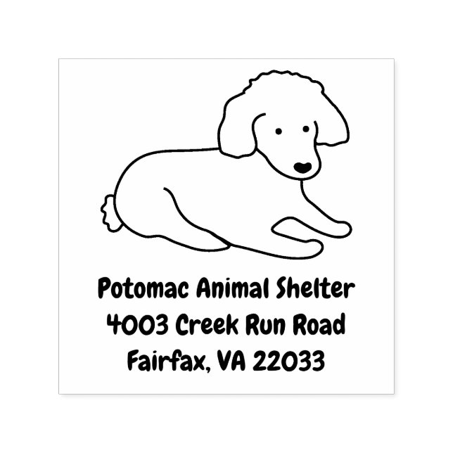 Tampon Auto-encreur Amoureux des chiens de chiot de caniche mignon (Design)