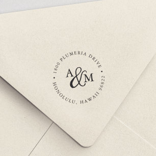 Tampon Auto-encreur Ampersand Monogram Adresse de retour
