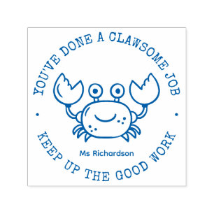 Tampon Auto-encreur Amusant Cute Crab Pun Awesome Professeur Louer