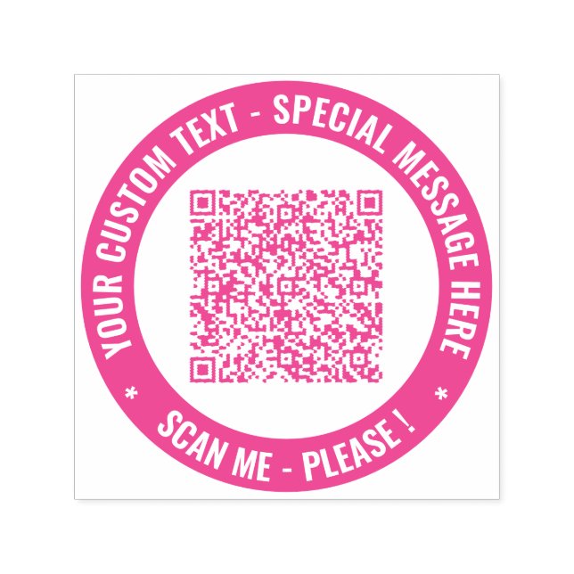 Tampon Auto-encreur Analyse de code QR personnalisée estampiller votre (Design)