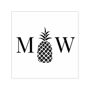 Tampon Auto-encreur Ananas #11 Couple Mariage 2 Monogramme initial