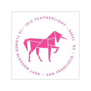 Tampon Auto-encreur Animal abstrait moderne de Tangram de licorne de