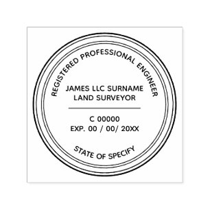 Tampon Auto-encreur Arpenteur-géomètre Ingénieur rond professionnel
