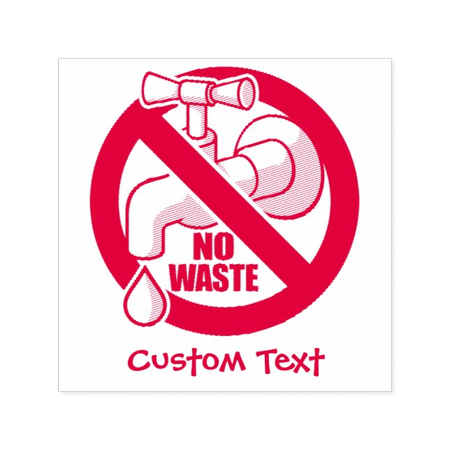 Tampon Auto-encreur Arrêter les déchets d'eau (Design)