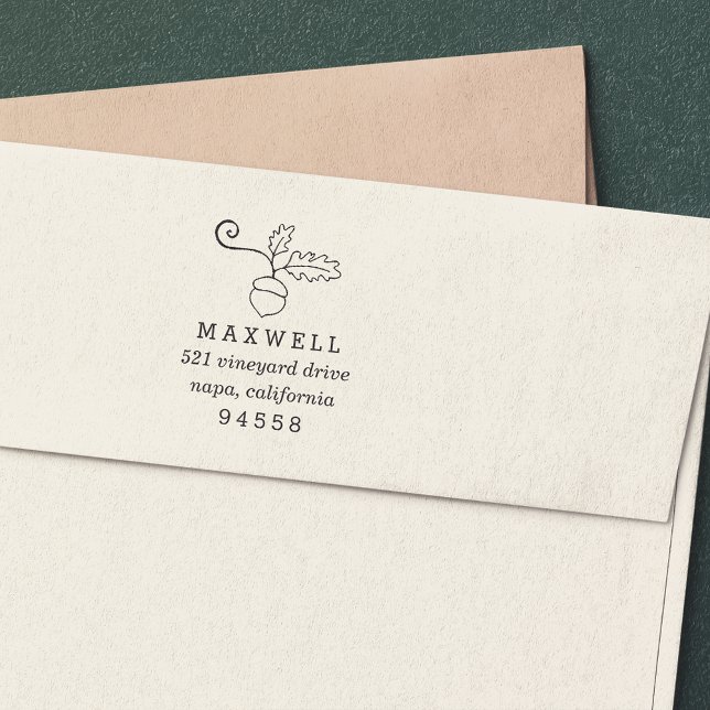 Tampon Auto-encreur Automne Acorn Adresse de retour (Créateur téléchargé)