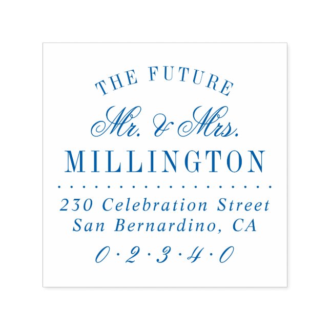 Tampon Auto-encreur Avenir élégant M. & Mme Mariage Adresse de retour (Design)