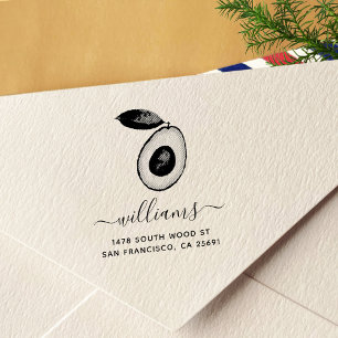 Tampon Auto-encreur Avocado Calligraphy Adresse de retour