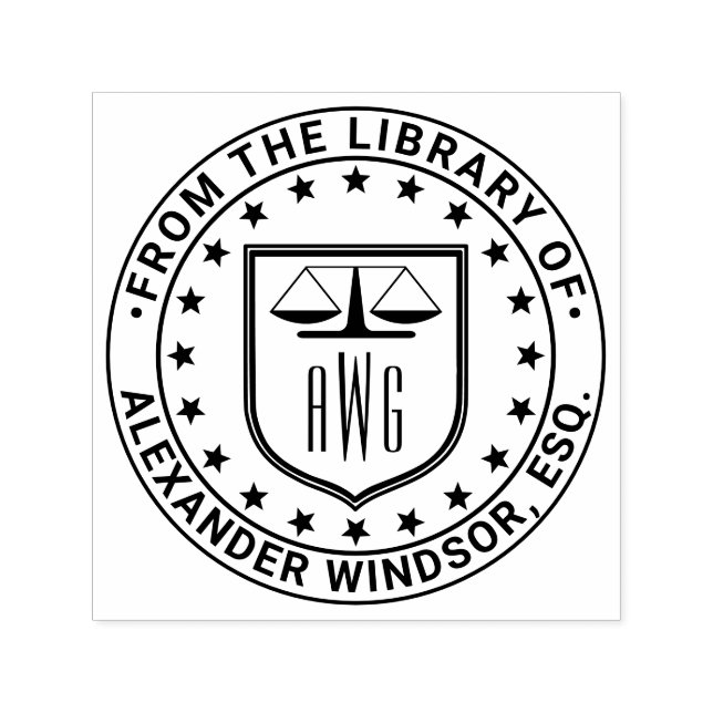 Tampon Auto-encreur Avocats - Scales de justice #3 Bibliothèque juridi (Design)