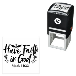 Tampon Auto-encreur Ayez foi en Dieu Mark 11:22 Citation Inspirationne