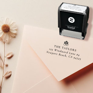 Tampon Auto-encreur Baby Ballerina Chaussures Nom de famille et adress