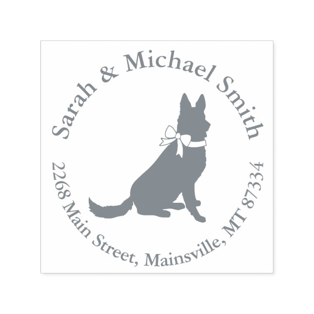Tampon Auto-encreur Baby shower berger allemand chien sans sexe (Design)
