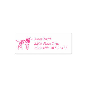 Tampon Auto-encreur Baby shower de Chien Dalmatien Chien Chien rose Ch
