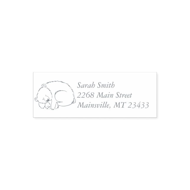 Tampon Auto-encreur Baby shower d'hiver de l'ours polaire (Design)