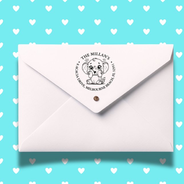 Tampon Auto-encreur Baby shower Eléphant thème (Celebrate your baby shower with our adorable Elephant theme self-inking stamp)