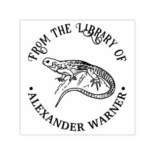 Tampon Auto-encreur Banded Gecko Lizard Library Nom du livre