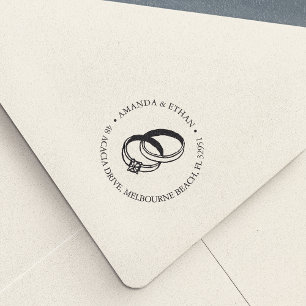 Tampon Auto-encreur Bandes mariages   Adresse de retour