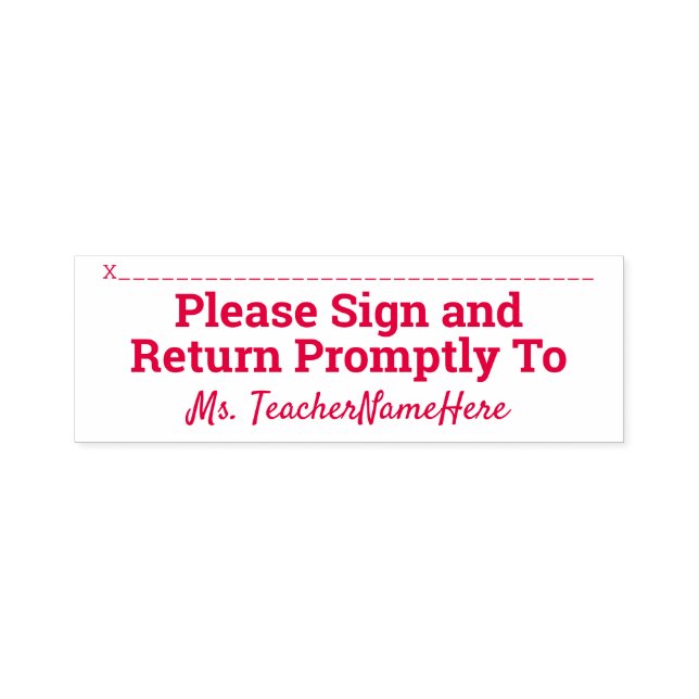 Tampon Auto-encreur Base "Veuillez signer et retourner rapidement à" (Design)