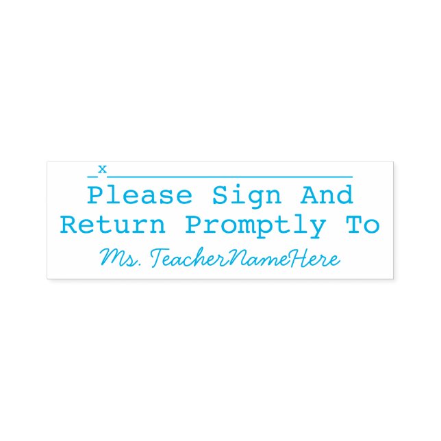 Tampon Auto-encreur Basique "S'Il Vous Plaît Signer Et Retourner Rapid (Design)