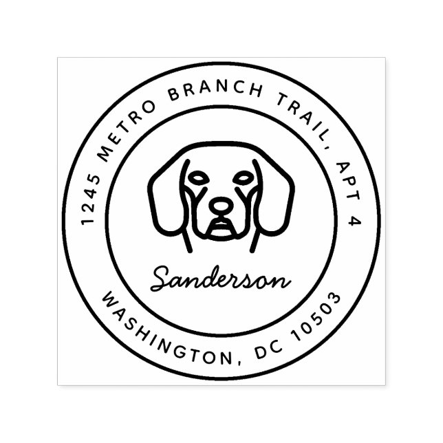 Tampon Auto-encreur Beagle Dog Adresse de retour Timbre auto-allumage (Design)