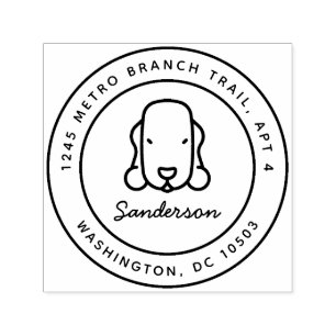 Tampon Auto-encreur Bedlington Terrier Adresse de retour Timbre auto-e