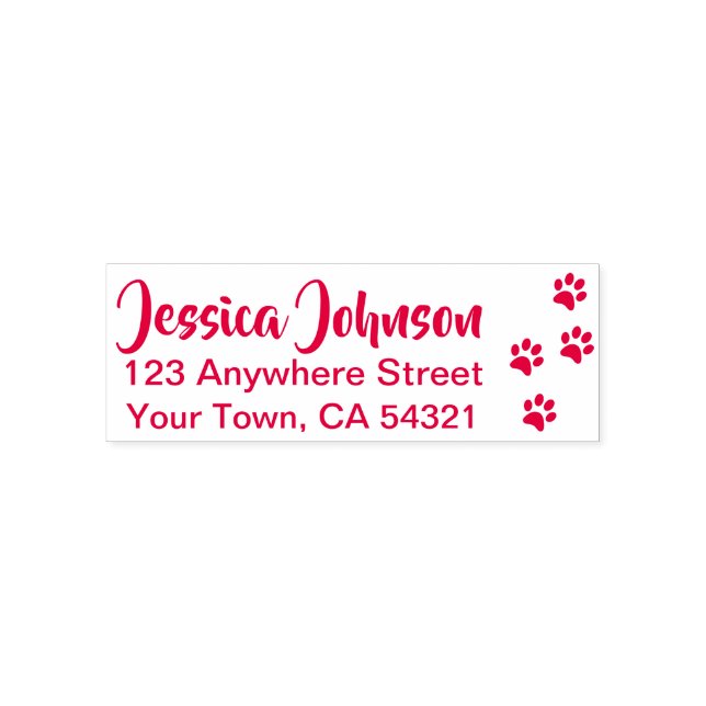 Tampon Auto-encreur Belle Personnalisation Nom Retourner Adresse Chien (Design)