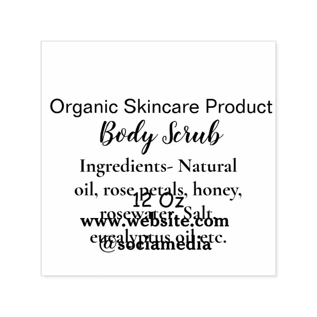 Tampon Auto-encreur Beurre de corps bio vert nature ajouter le nom dan (Design)