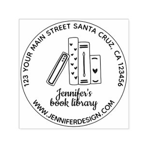 Tampon Auto-encreur Bibliothèque de toits du carnet d'adresses