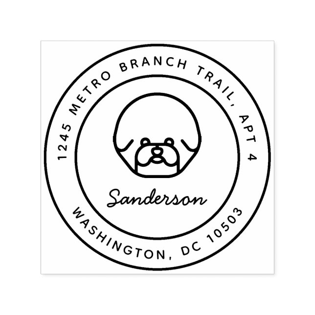 Tampon Auto-encreur Bichon Frise Chien Retour Adresse Stamp Self-Ink (Design)