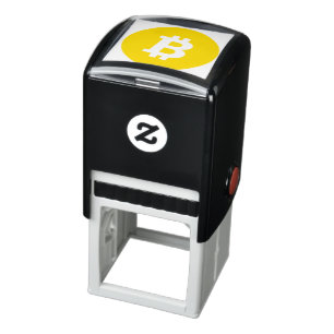 Tampon Auto-encreur Bitcoin logo auto-encre en caoutchouc couleur Timb