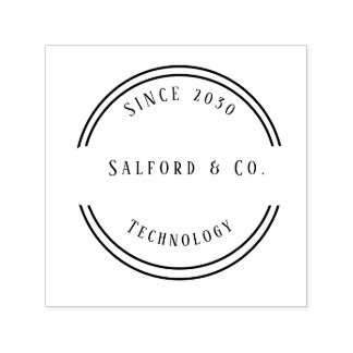 Tampon Auto-encreur Black & Grey Modern Technology Rubber Stamp 