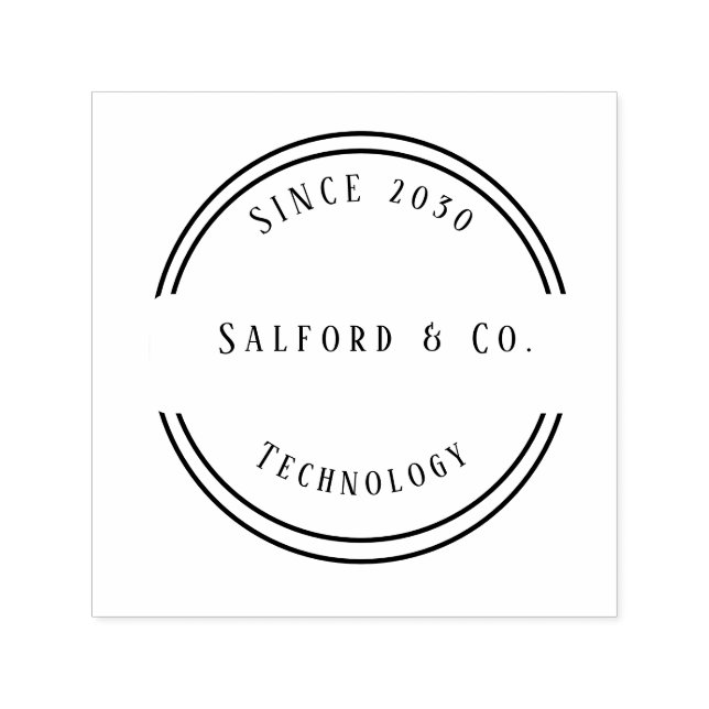 Tampon Auto-encreur Black & Grey Modern Technology Rubber Stamp  (Design)