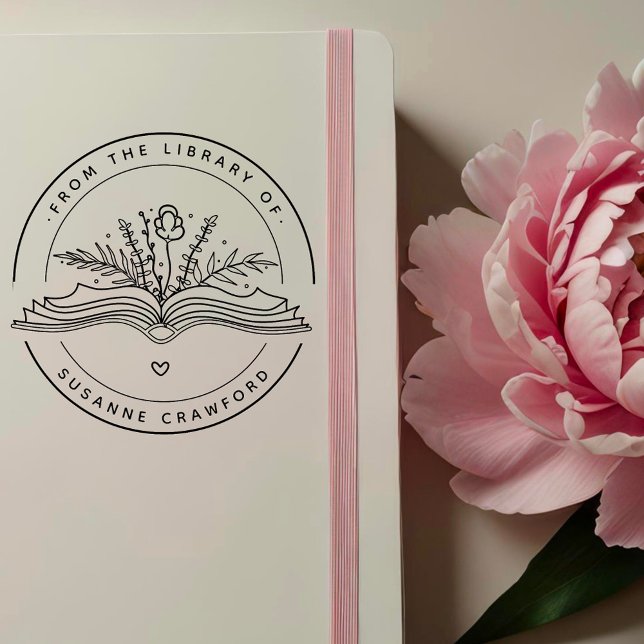 Tampon Auto-encreur Boho Personnalisé À La Main "De La Bibliothèque De (Créateur téléchargé)