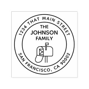 Tampon Auto-encreur Boîte aux lettres, Adresse de retour, Arrondi