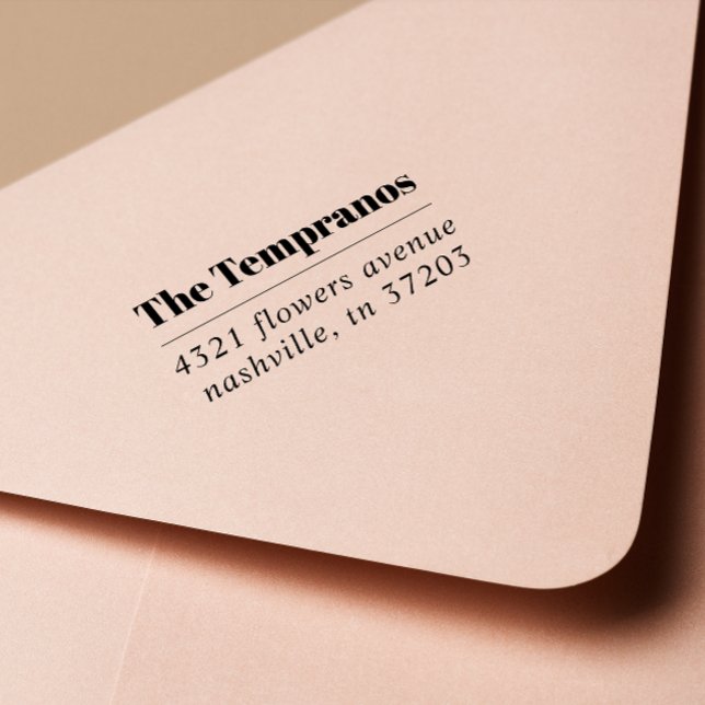 Tampon Auto-encreur Bold Modern Elegant nom de famille serif mariage (Créateur téléchargé)