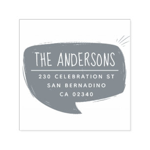 Tampon Auto-encreur Bold Nom de famille et adresse de retour Voix Bubl