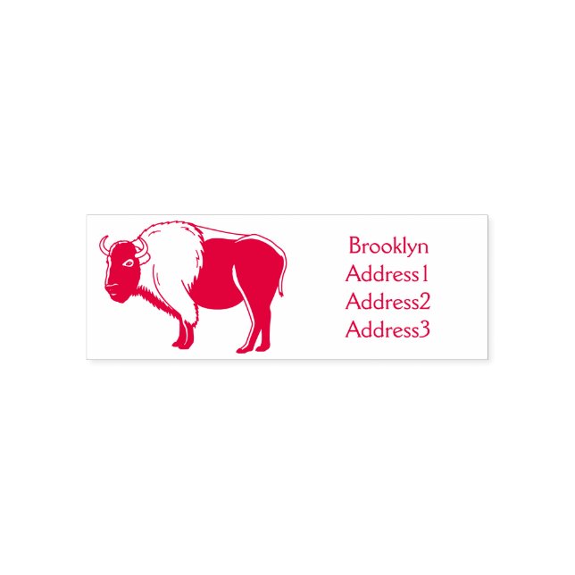 Tampon Auto-encreur Bonne illustration de bison américain (Design)
