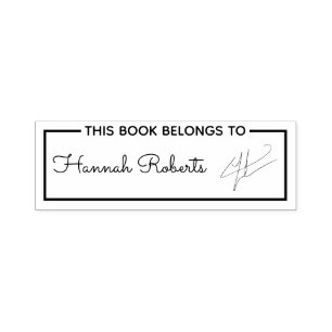 Tampon Auto-encreur Bordé Ce Livre Appartient Au Nom De Script À La Mo