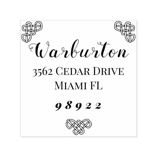 Tampon Auto-encreur Bordure celtique, polices modernes (Design)