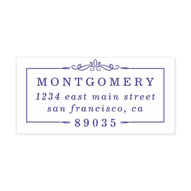 Tampon Auto-encreur Bordure déco Nom de famille Adresse de retour (Design)